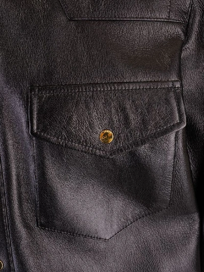 Shop Gucci Men's Black Leather Shirt