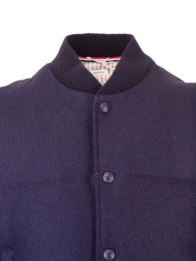 Shop Thom Browne Men's Blue Wool Vest