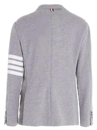 Shop Thom Browne Men's Grey Cotton Blazer