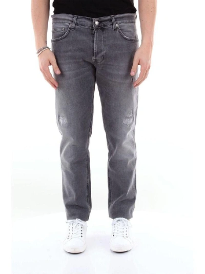 Shop Aglini Men's Grey Cotton Jeans