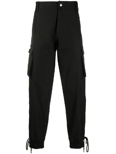Shop Gcds Cargo Pocket Trousers In Black