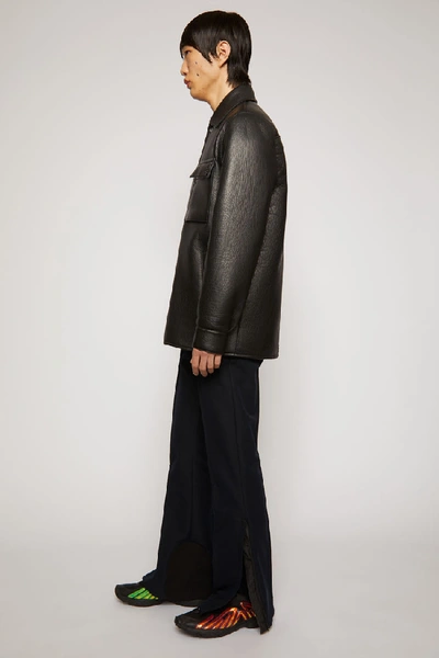 Shop Acne Studios Leather Chore Jacket Black