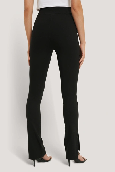 Shop Na-kd Slim-fit Super Stretch Slit Pants In Black