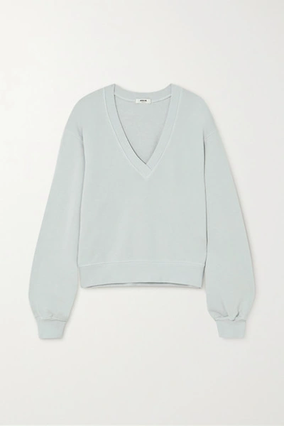 Shop Agolde Cotton-jersey Sweatshirt In Blue