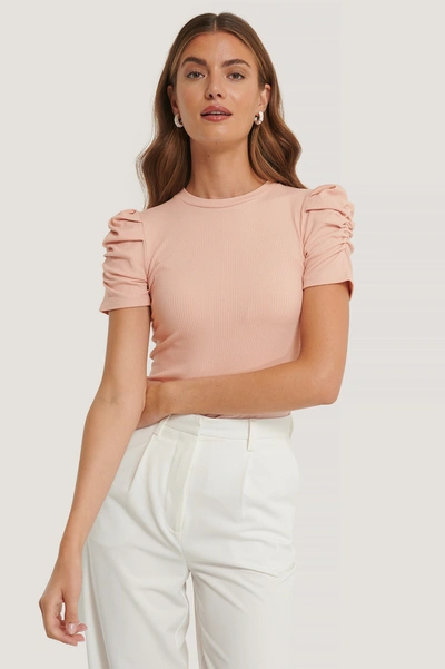 Shop Na-kd Reborn Puff Detail Top - Pink In Light Pink