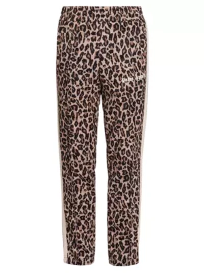 Shop Palm Angels Leopard-print Track Pants In Yellow White