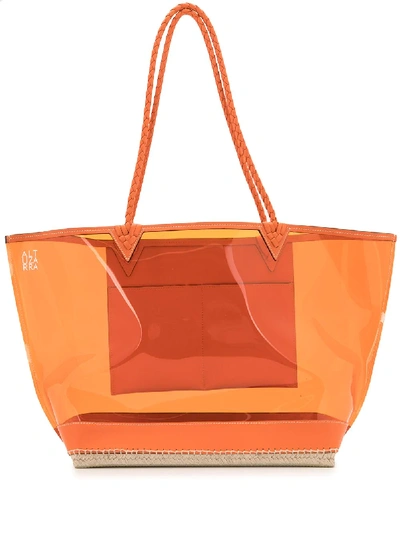 Shop Altuzarra Large Espadrille Tote Bag In Orange