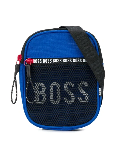 Shop Hugo Boss Colour-block Shoulder Bag In Blue