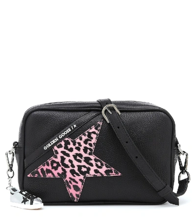 Shop Golden Goose Star Leather Shoulder Bag In Black