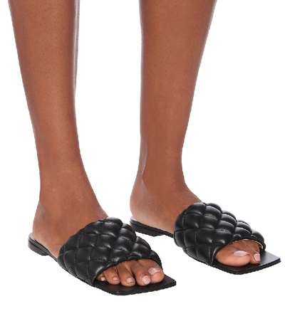 Shop Bottega Veneta Padded Leather Sandals In Black