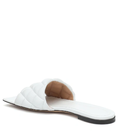 Bottega Veneta 10mm Padded Leather Slide Flats In White
