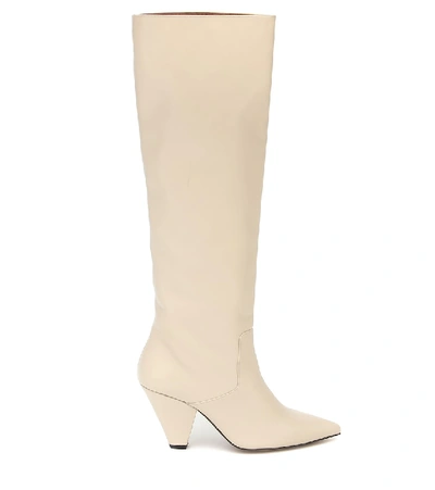 Shop Souliers Martinez San Jose Leather Knee-high Boots In White