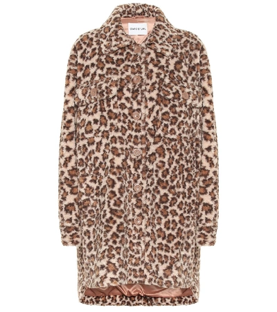 Shop Stand Studio Sabi Leopard-print Faux Fur Coat In Brown