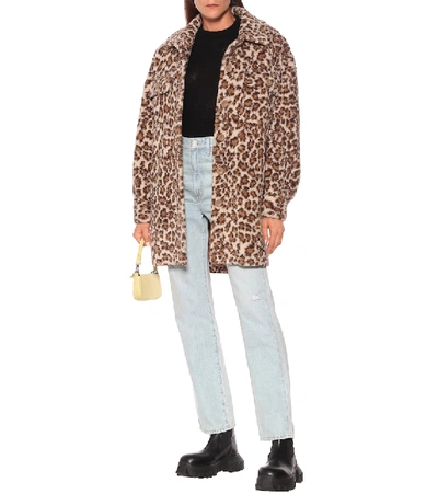 Shop Stand Studio Sabi Leopard-print Faux Fur Coat In Brown