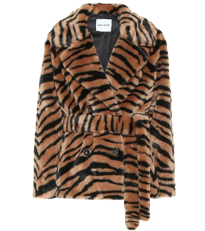 Shop Stand Studio Tiger-print Faux Fur Jacket In Brown