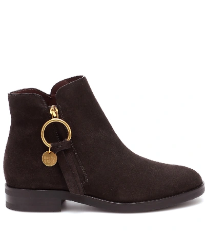 Shop See By Chloé Louise Suede Ankle Boots In Brown