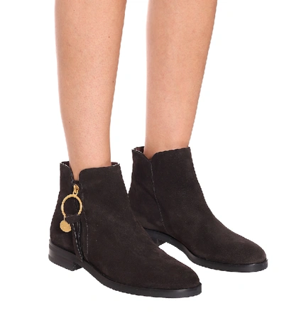 Shop See By Chloé Louise Suede Ankle Boots In Brown