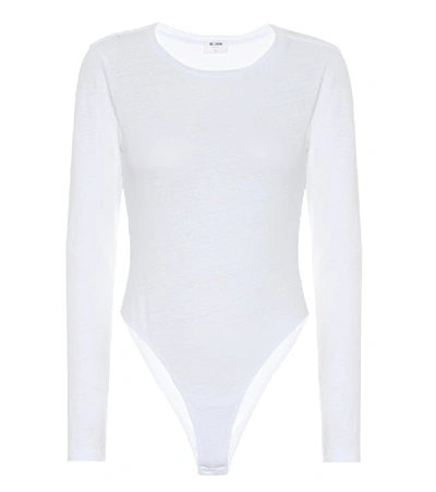 Shop Re/done 60s Cotton-jersey Bodysuit In White