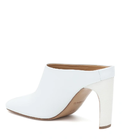 Shop Jil Sander Leather Mules In White