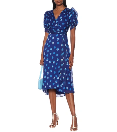 Shop Diane Von Furstenberg Kimora Silk Chiffon Wrap Dress In Blue