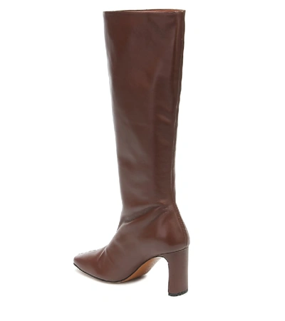 Shop Souliers Martinez Enero Leather Knee-high Boots In Brown