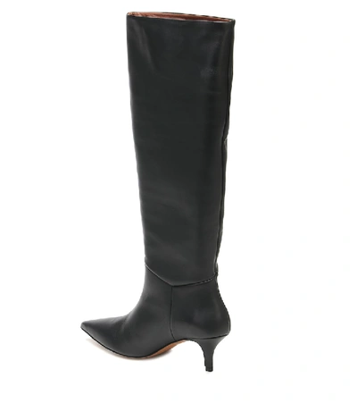 Shop Souliers Martinez Elena Leather Knee-high Boots In Black