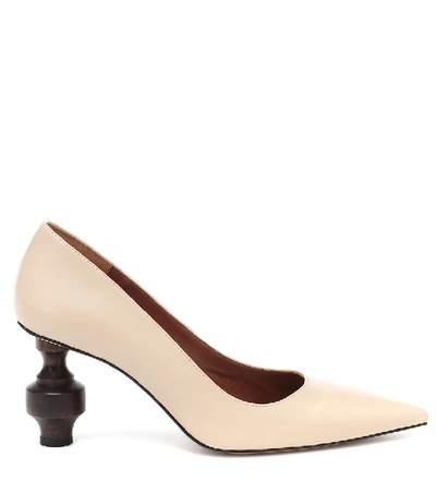 Shop Souliers Martinez Amar Leather Pumps In White