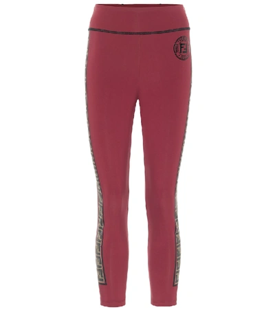 Shop Fendi Ff Performance Leggings In Red