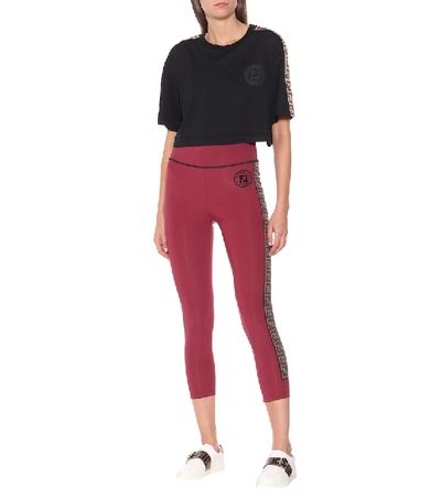 Shop Fendi Ff Performance Leggings In Red