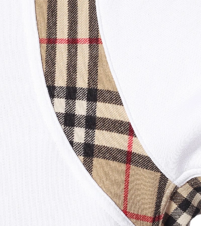 Shop Burberry Vintage Check Cotton Jersey Hoodie In White