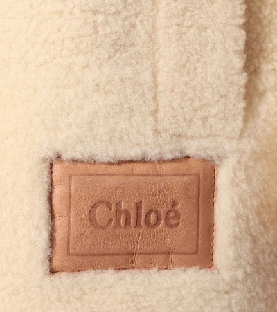 Shop Chloé Shearling Coat In White