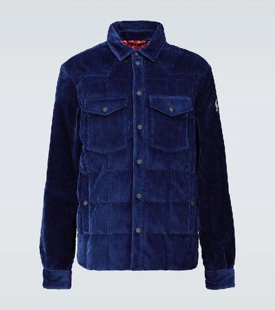 Shop Moncler Padded Overshirt In Blue