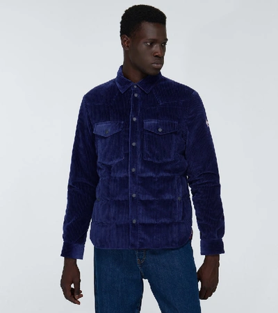 Shop Moncler Padded Overshirt In Blue