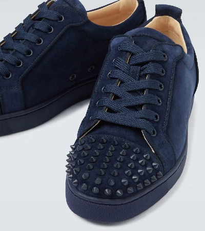 Shop Christian Louboutin Louis Junior Spikes Sneakers In Blue