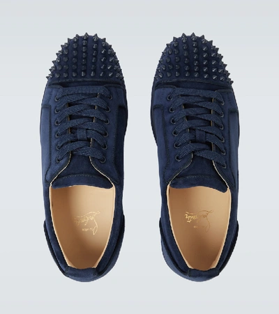 Shop Christian Louboutin Louis Junior Spikes Sneakers In Blue