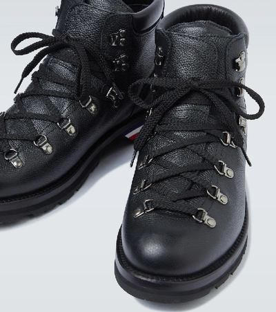 Shop Moncler Peak Leather Boots In Black