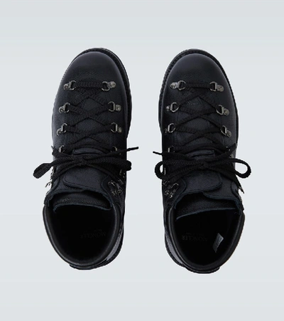 Shop Moncler Peak Leather Boots In Black