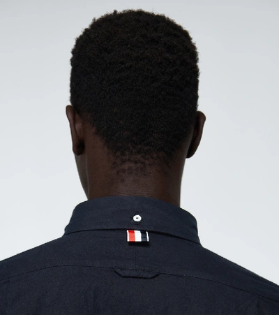 Thom Browne Flannel 4-bar Shirt In Blue