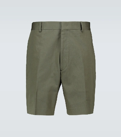 Shop Fendi Stretch-cotton Shorts In Green