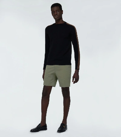 Shop Fendi Stretch-cotton Shorts In Green