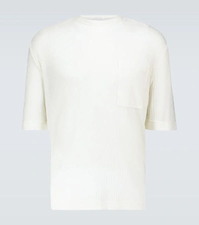 Shop King And Tuckfield Short-sleeved Ribbed T-shirt In Neutrals