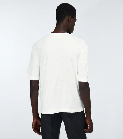 Shop King And Tuckfield Short-sleeved Ribbed T-shirt In Neutrals