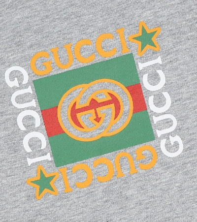 Shop Gucci Baby Cotton Onesie, Bib And Hat Set In Grey