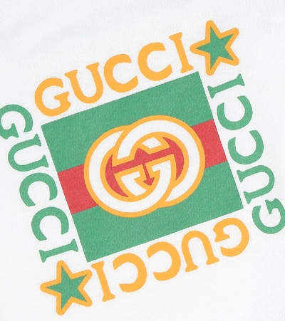 Shop Gucci Baby Cotton Onesie, Bib And Hat Set In White