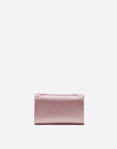 Shop Dolce & Gabbana Satin Microbag With Jewel Bow In Pink
