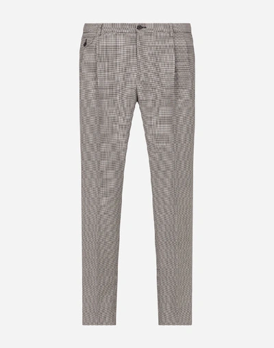 Shop Dolce & Gabbana Micro-patterned Mohair Wool Pants