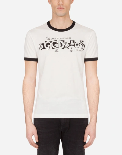 Shop Dolce & Gabbana Cotton T-shirt With Logo Print