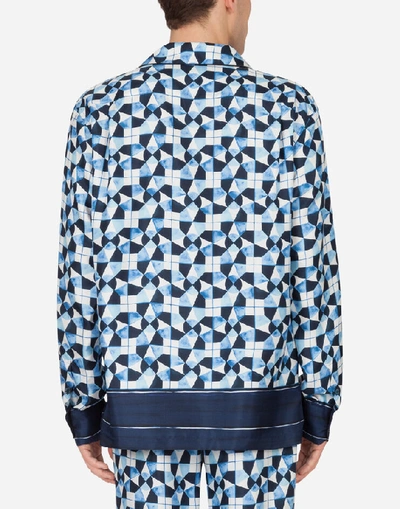 Shop Dolce & Gabbana Silk Majolica-print Pajama Shirt