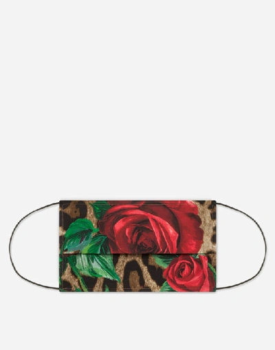 Shop Dolce & Gabbana Rose-print Pajama Set With Matching Face Mask In Leo Print