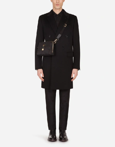 Shop Dolce & Gabbana Double-breasted Cashmere And Wool Coat In Black